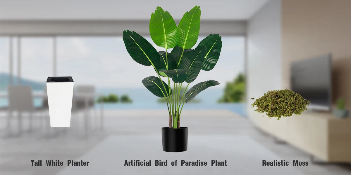 Olitree Bird of Paradise Artificial Palm Tree Indoor Home Decor