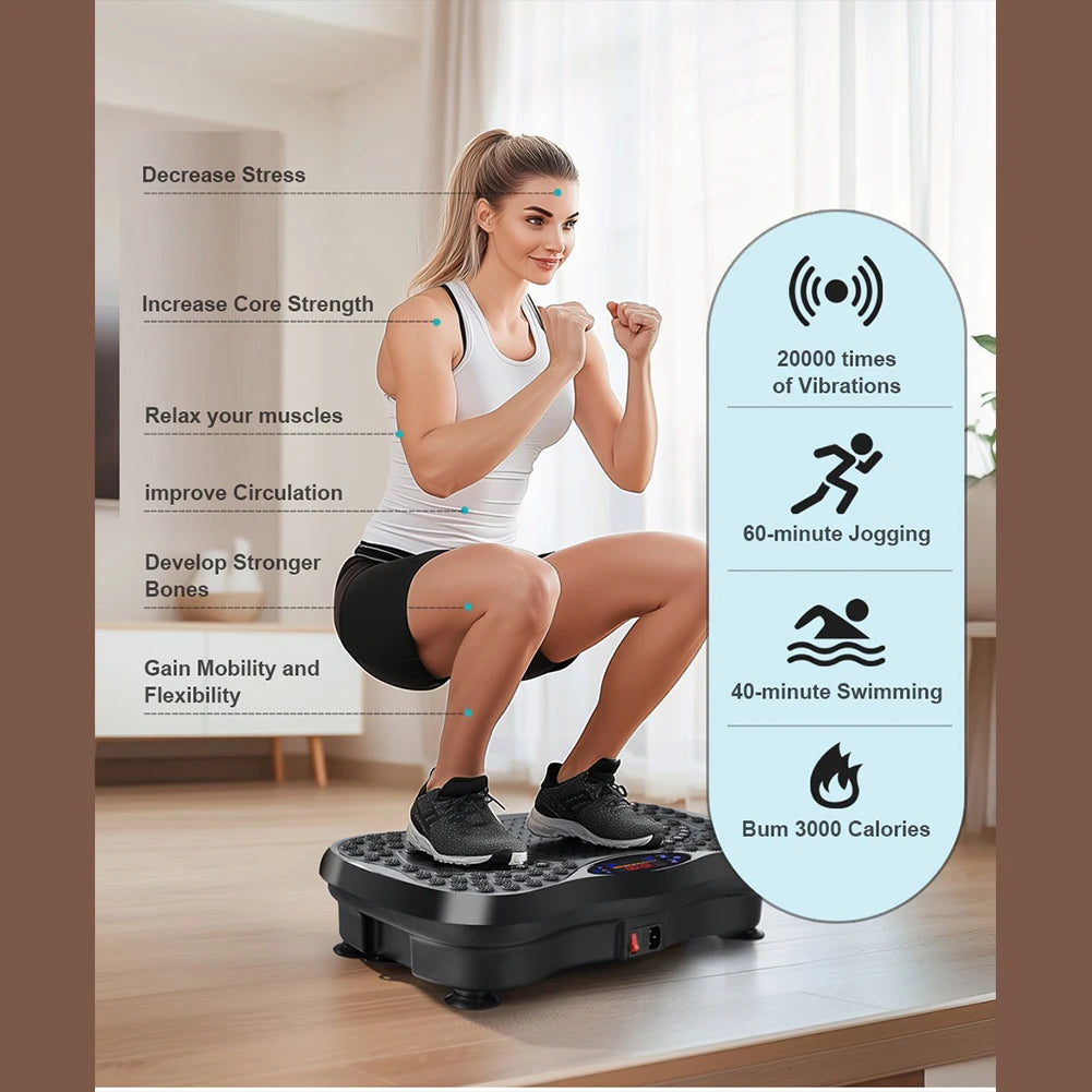 APWIKOGER Vibration Plate Exercise Machine Bluetooth Full Body Shaker