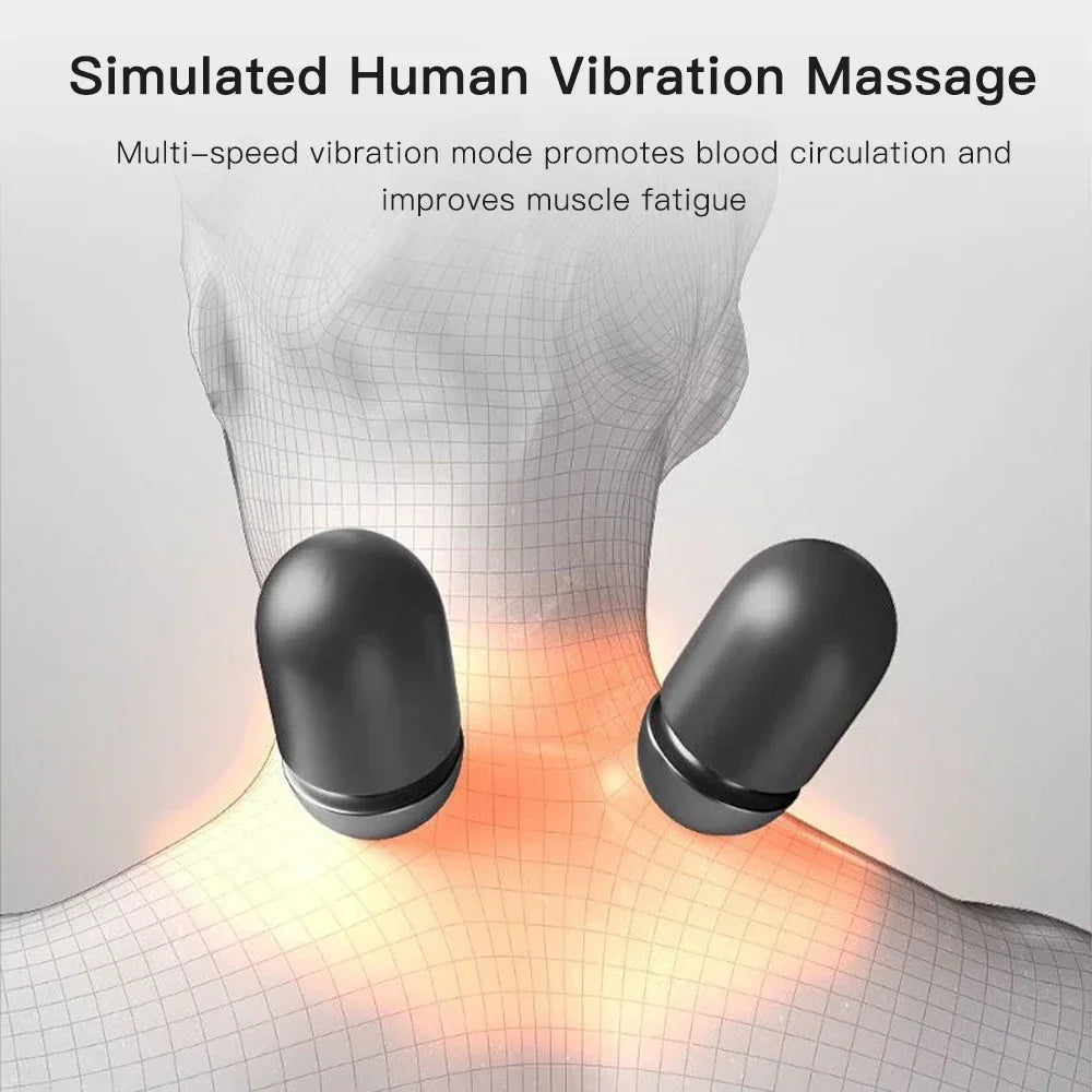 PAQIN Electric Neck Massager Pillow Heating Vibration Cervical Back Support