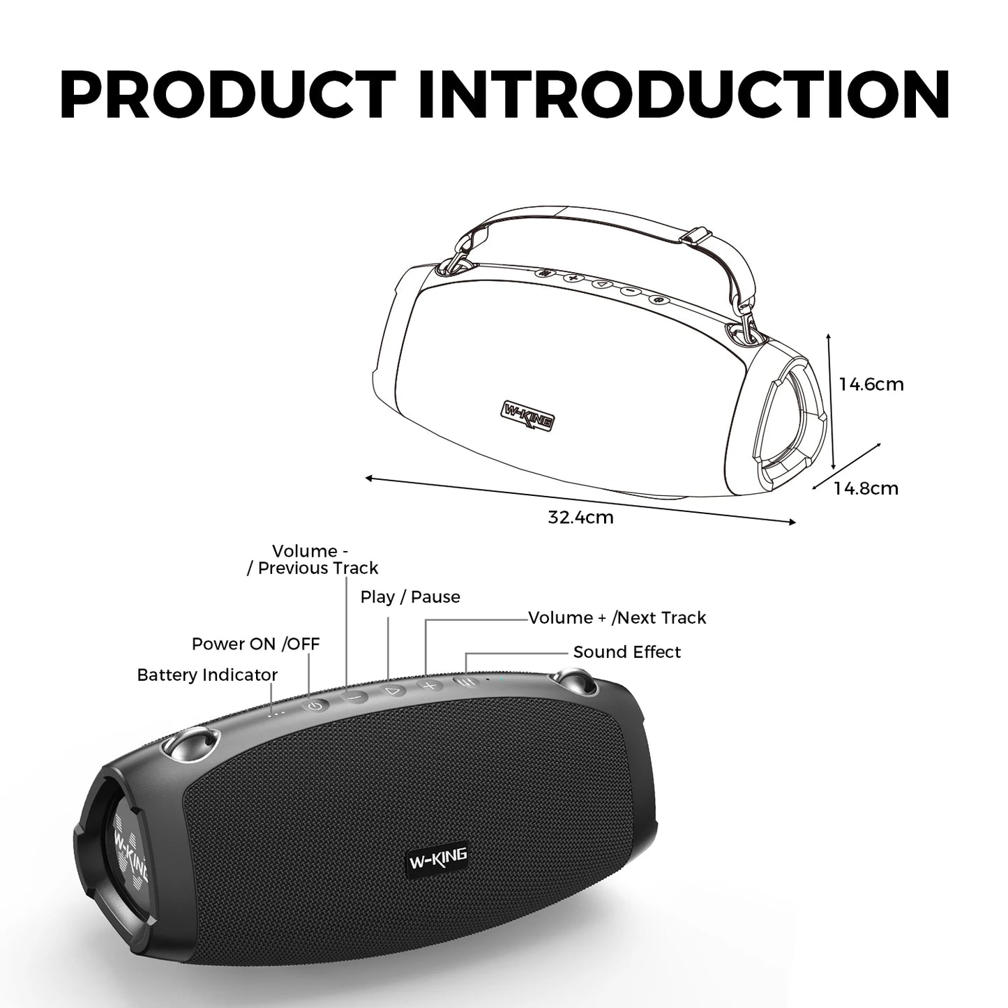 W-King X10 120W Bluetooth Speaker Portable Waterproof Outdoor Party