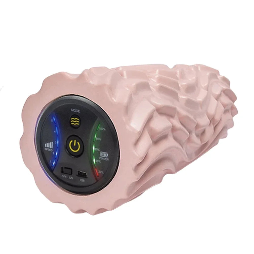 IQTEMOT Electric Yoga Column Roller With Vibration Massage 5 Speeds