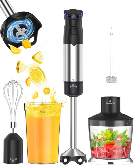 ZHIYU 1000W Immersion Hand Blender 5 In 1 For Soups And Smoothies