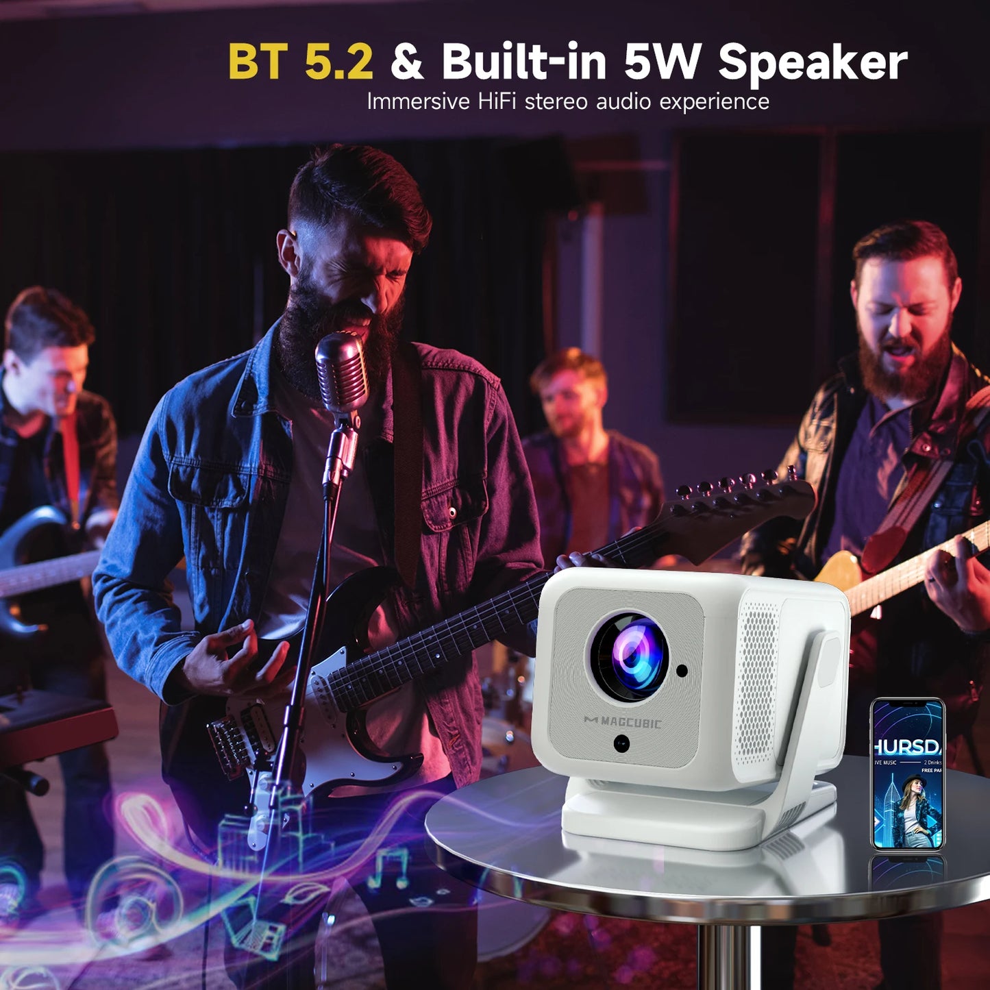 Magcubic HY310X Portable 4K Projector With WiFi Auto Focus