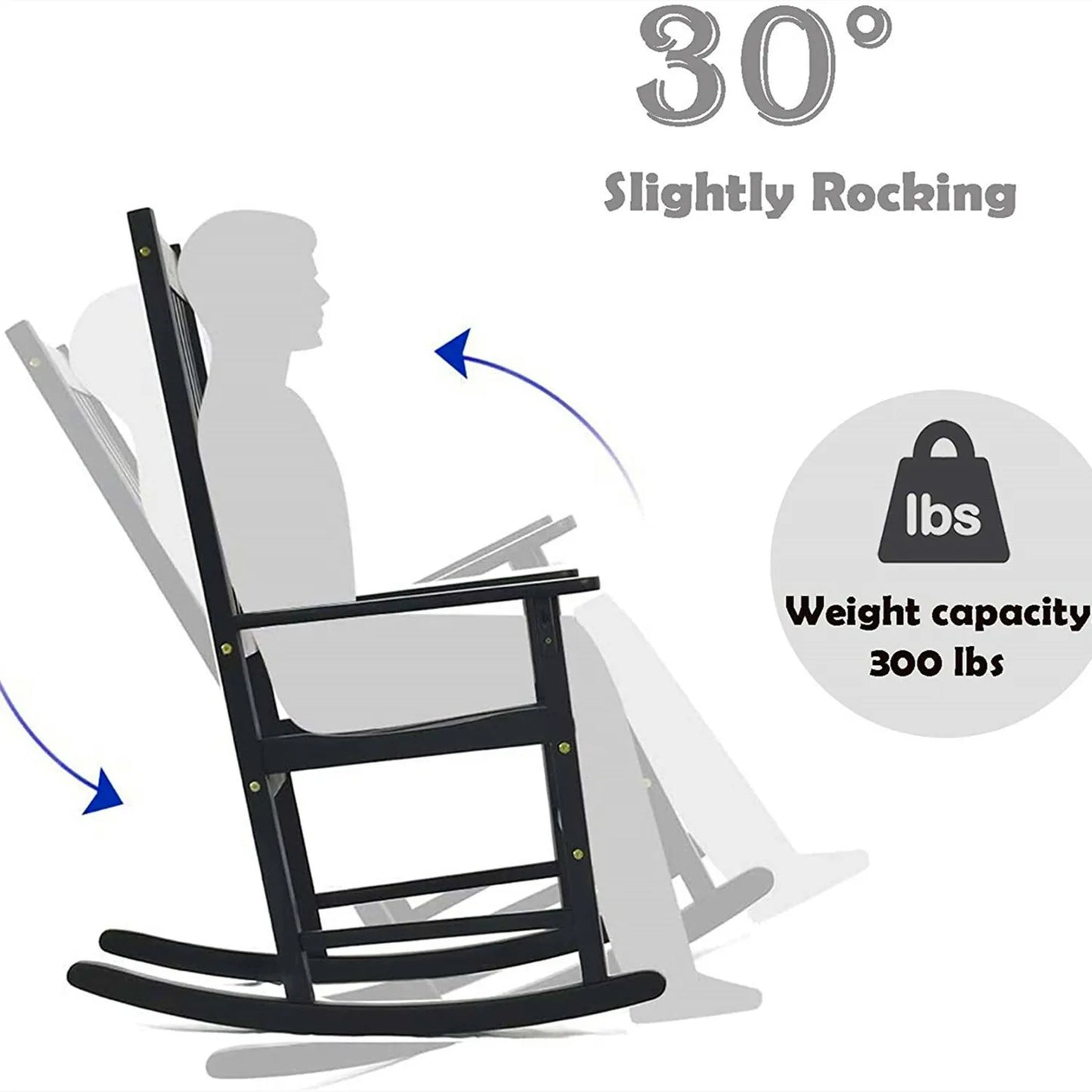 Outdoor Acacia Wood Rocking Chairs For Deck Balcony Patio