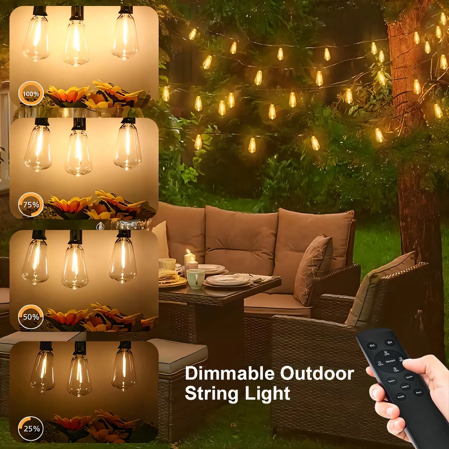 ST38 Solar String Lights Remote Waterproof Outdoor