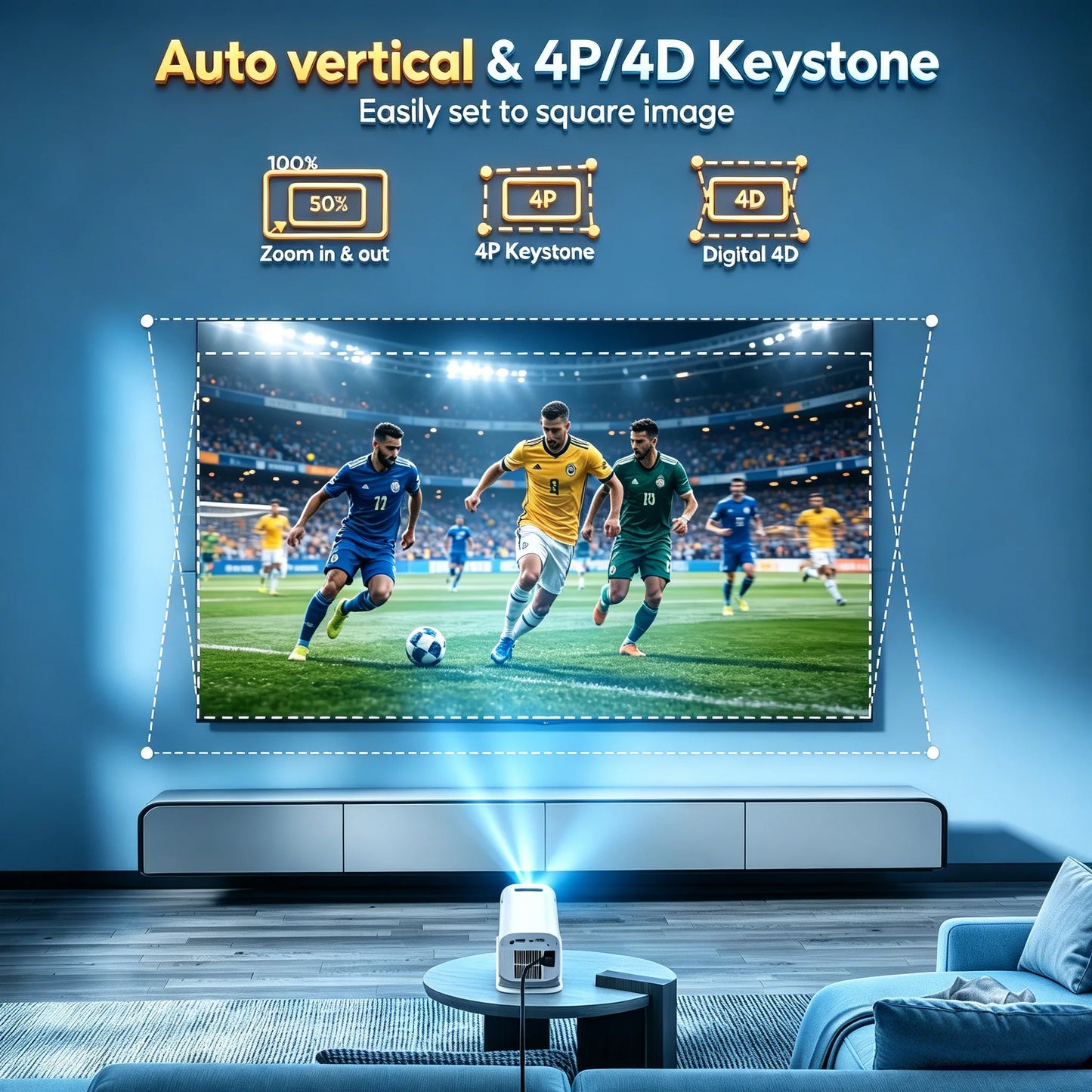 XGODY 4K LED Projector 12000 Lumens Wireless Home Theater Entertainment