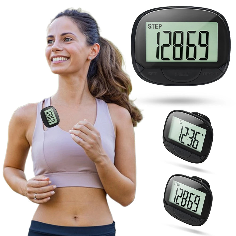 Clip-On Electronic Pedometer Large Screen Step Tracker