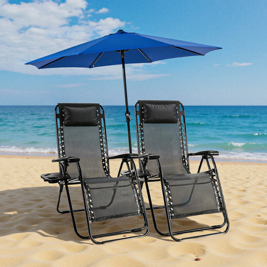 JHK Zero Gravity Portable Recliner Outdoor Patio Lounge Cup Holder