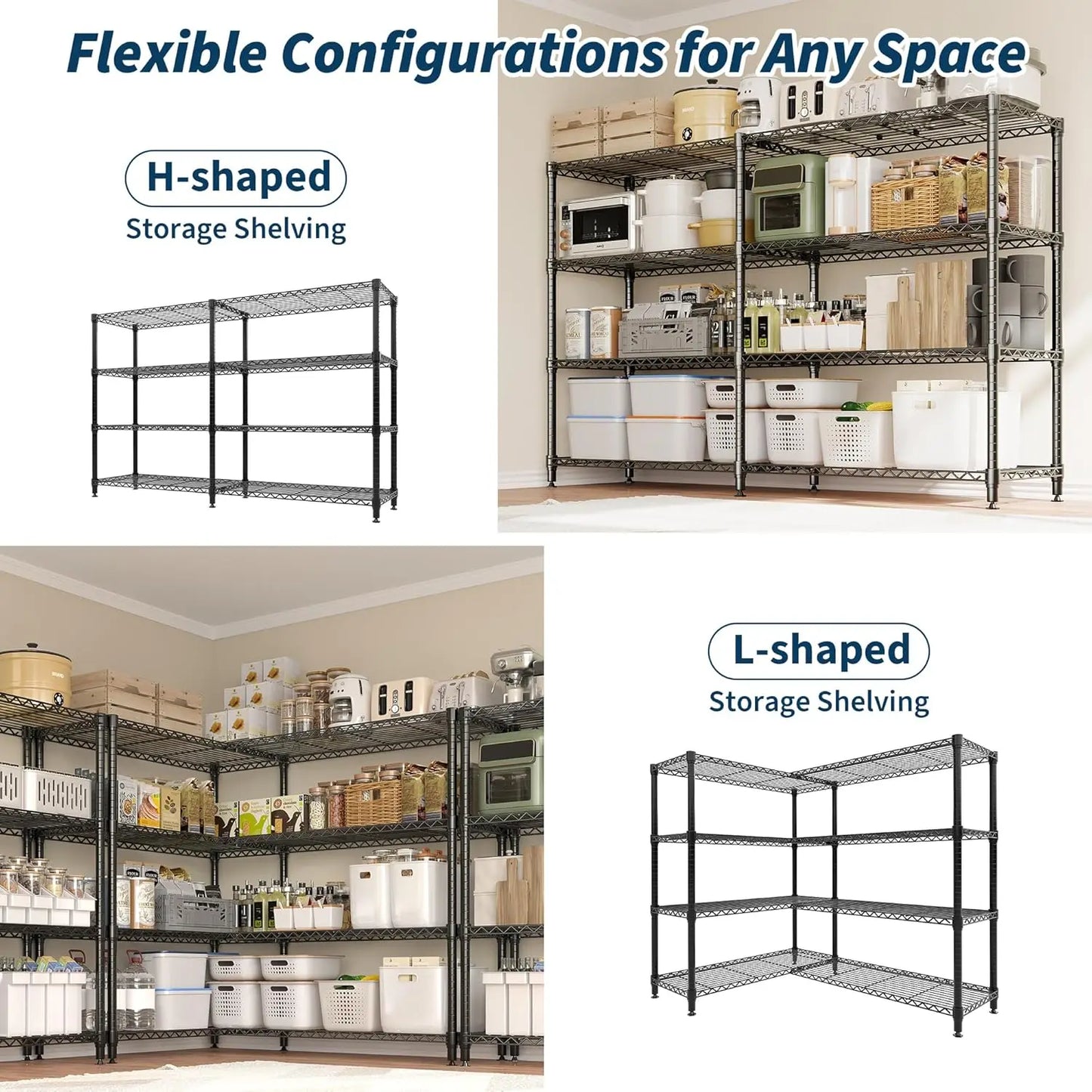 Twister.CK Heavy Duty Metal Shelving Unit Five Tier Adjustable Pantry