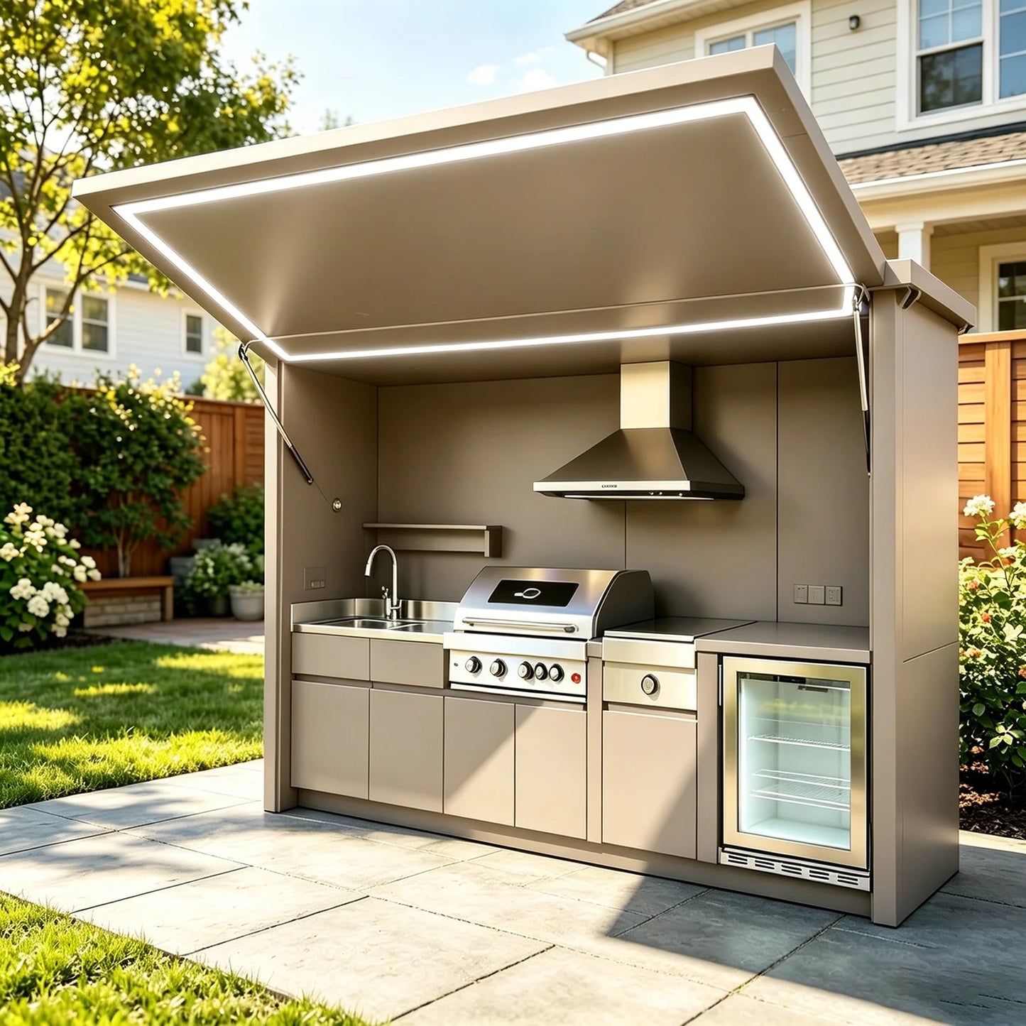 Outdoor Kitchen Cabinet 304 Stainless Steel Fully Equipped