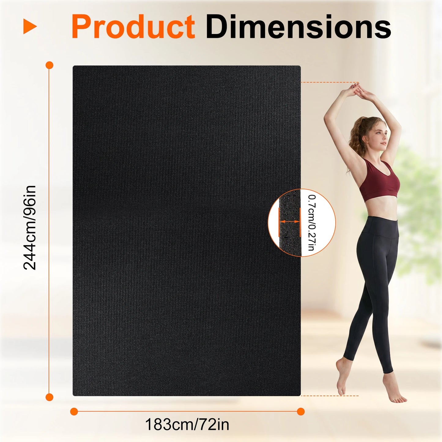 Non Slip PVC Yoga Mat For Home Gym Workouts Fitness