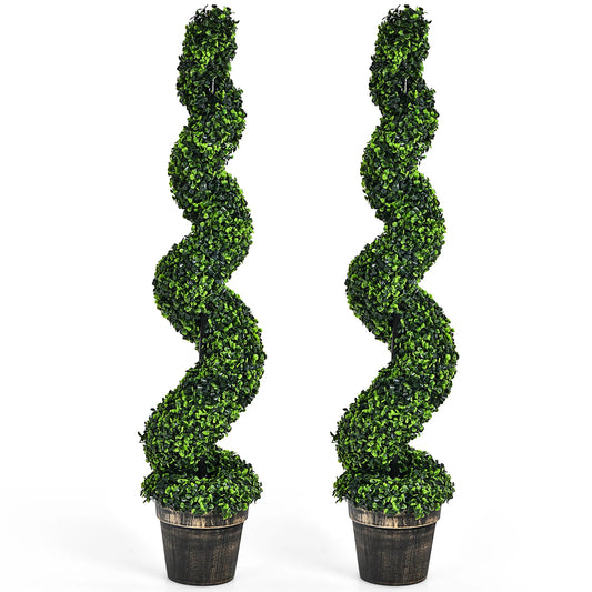 LIFEZEAL Artificial Spiral Boxwood Topiary Tree For Indoor Outdoor Decor