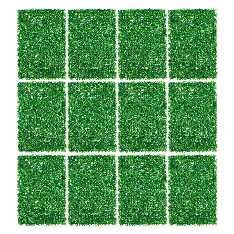 12Pcs Artificial Hedge Panels Garden Grass Mats For Wall Decor