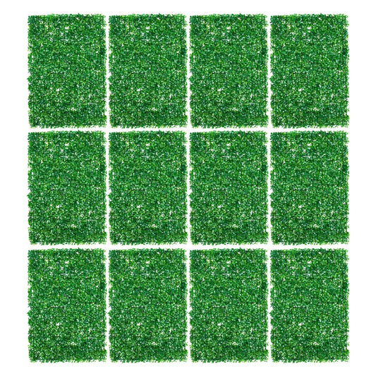12Pcs Artificial Hedge Panels Garden Grass Mats For Wall Decor