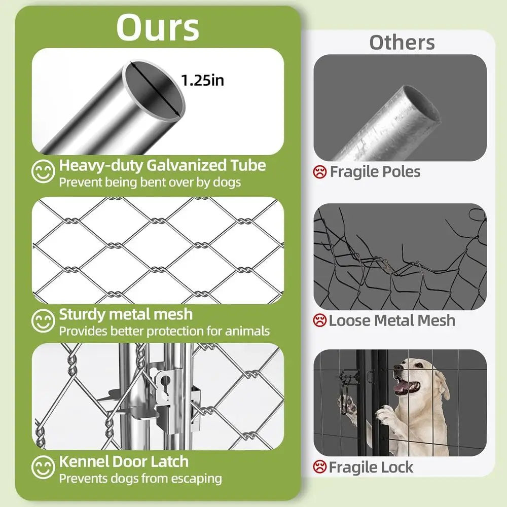 Large Outdoor Dog Kennel Heavy Duty Enclosure With Waterproof Cover