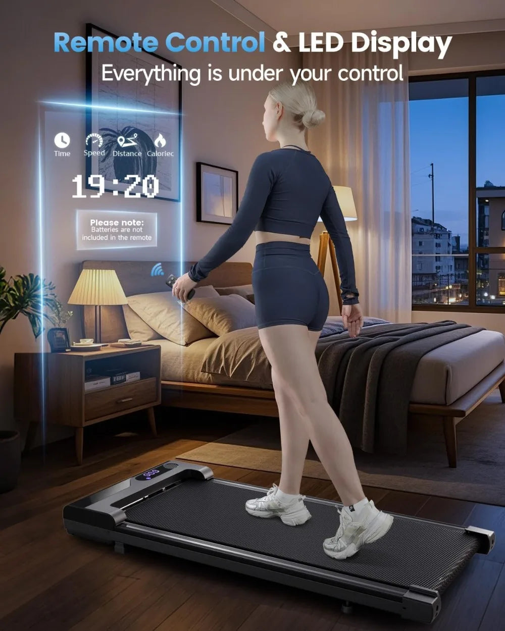 Walking Pad Treadmill For Home Under Desk Portable Quiet Compact