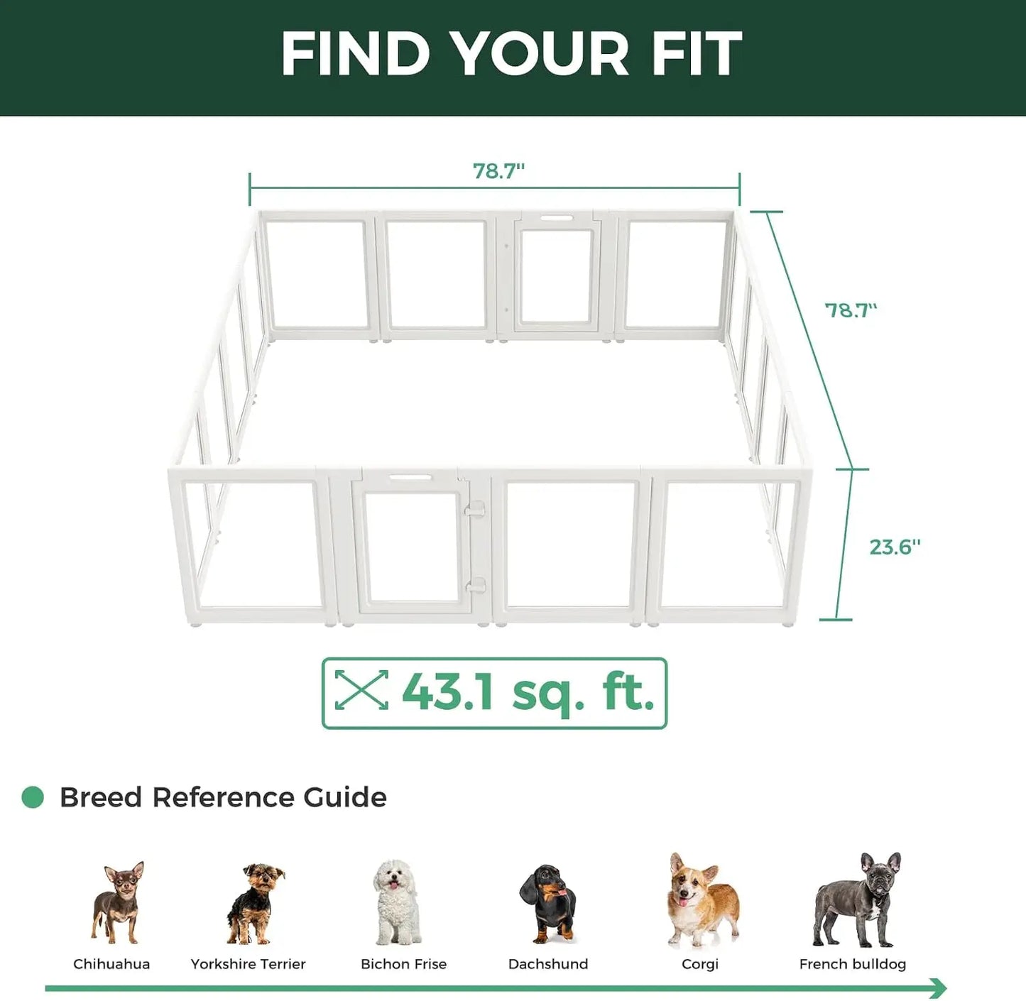 Heavy-Duty Acrylic Indoor Dog Playpen for Puppies and Small Dogs
