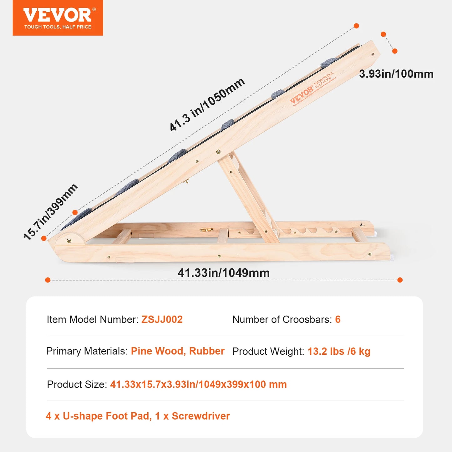 Give your small or aging dog confident access to sofas, beds, and cars with this folding wooden ramp.