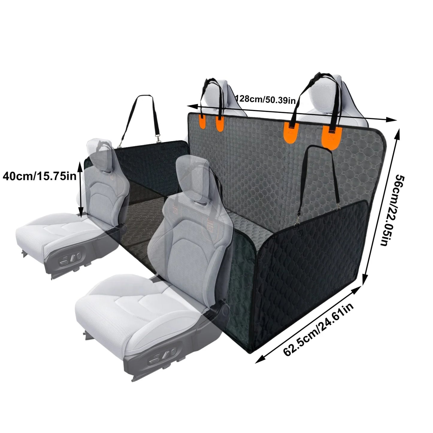 BINGOPAW Waterproof Dog Car Seat Cover with Hammock and Pockets