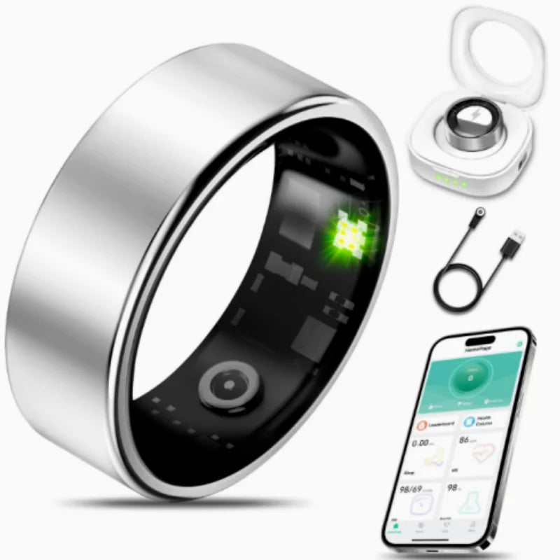 Smart Ring Bluetooth Call Heart Rate Blood Pressure Waterproof Monitor
