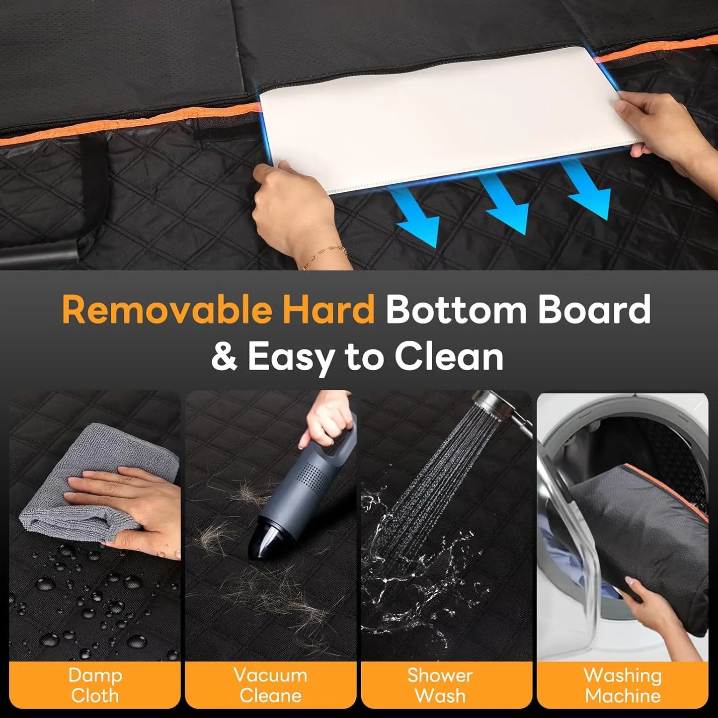 Waterproof Dog Car Seat Cover With Hard Bottom Hammock For SUV And Truck Scratch Proof Up To 500 Lbs