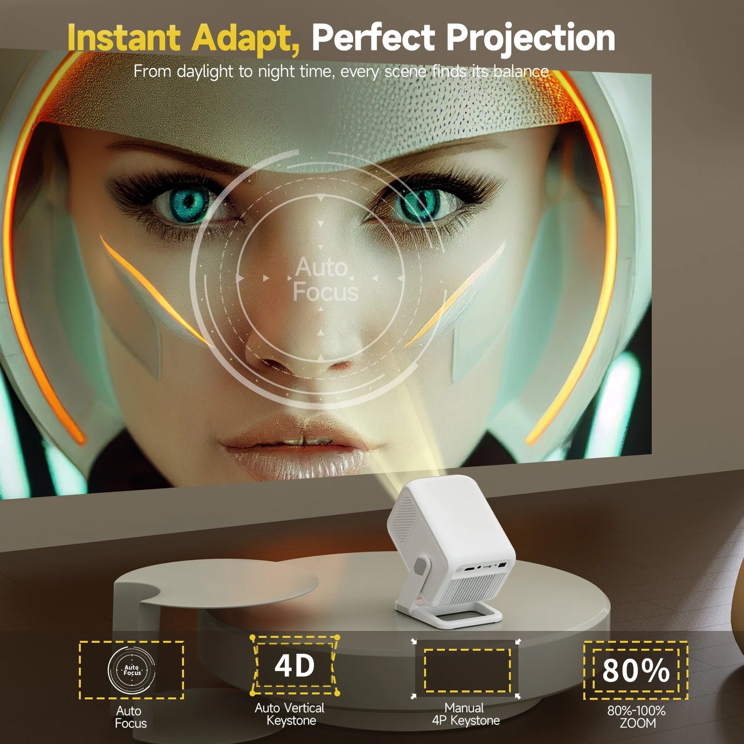 Magcubic HY310X Portable 4K Projector With WiFi Auto Focus