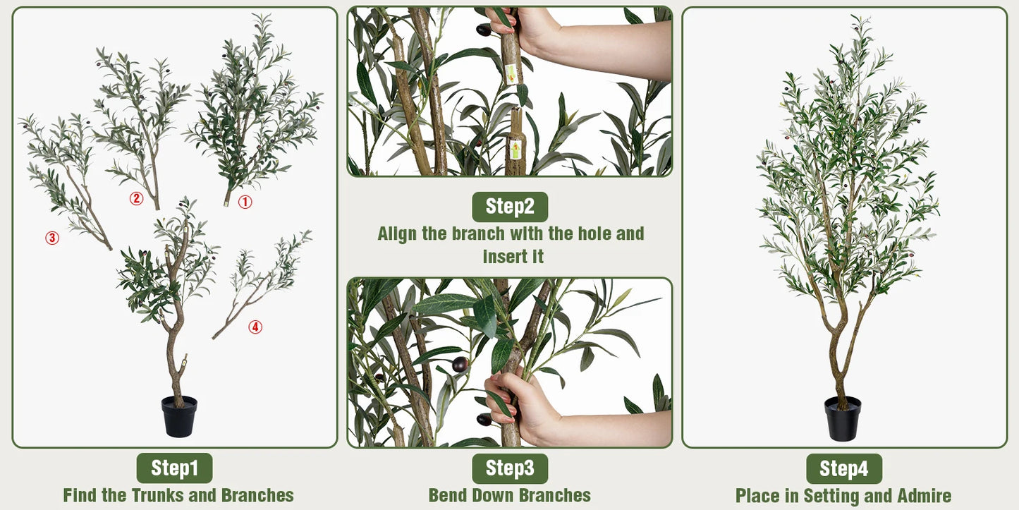 Artificial Olive Tree Indoor Floor Plant With Lifelike Fruits