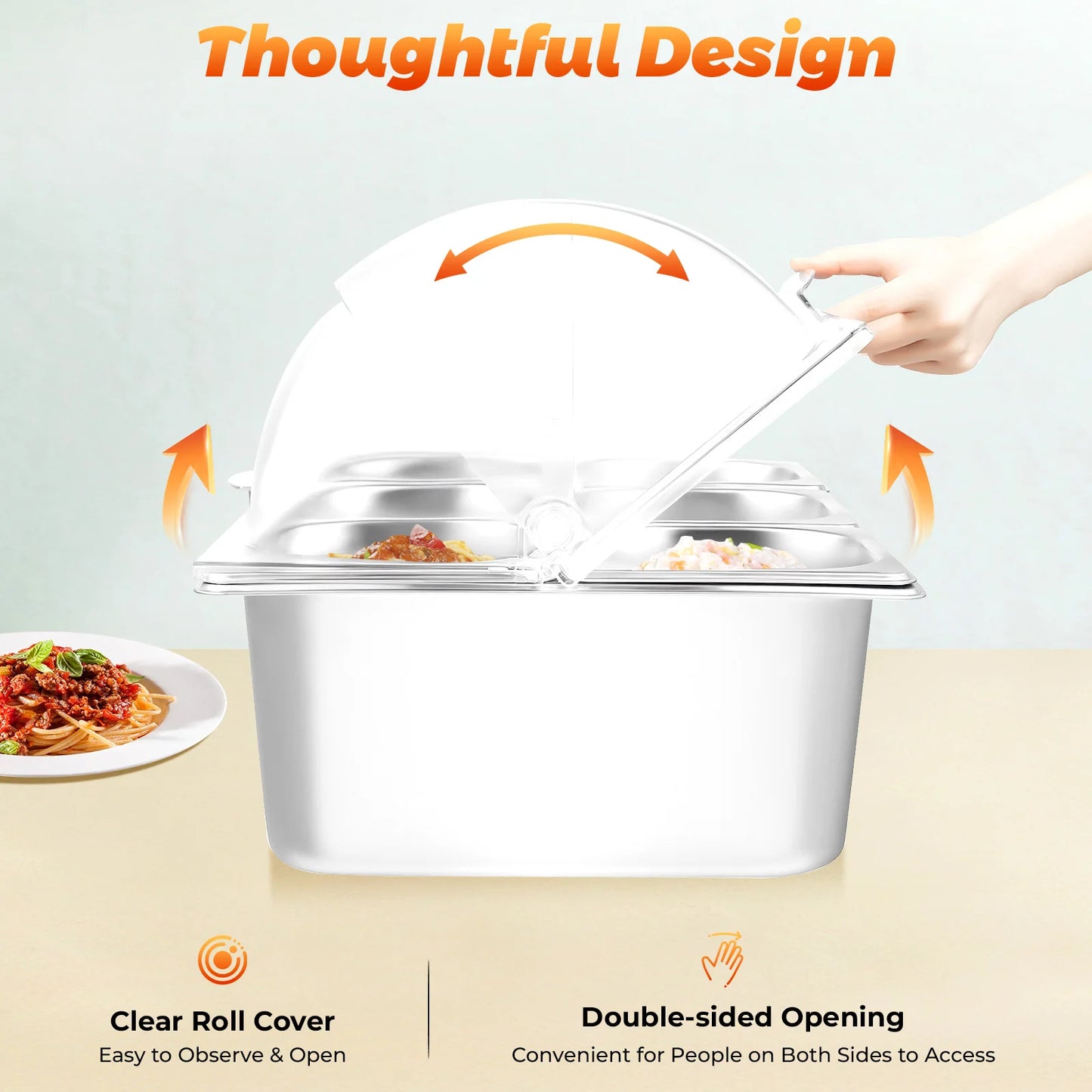 Bymaocar Countertop Condiment Dispenser Buffet Tray For Salad Dressings