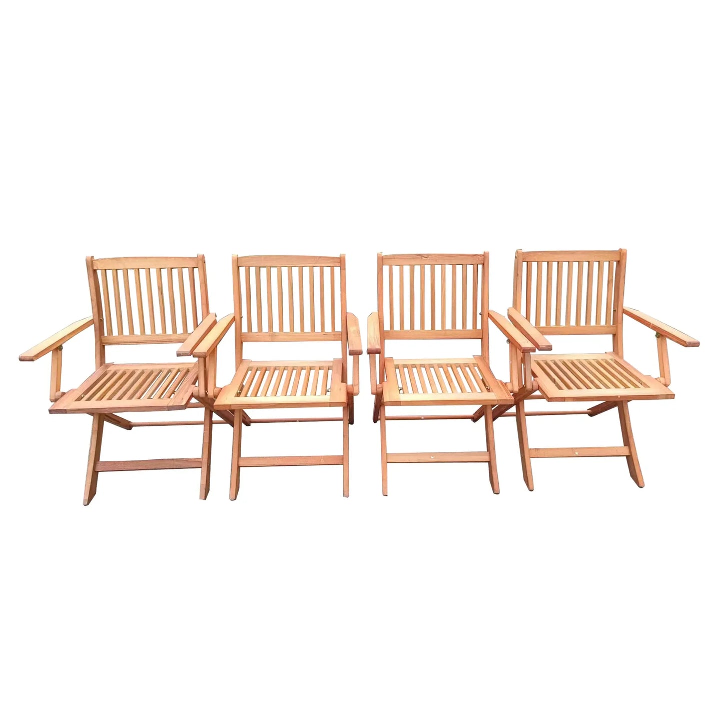 Foldable Patio Dining Set With Four Folding Chairs Teak Outdoor