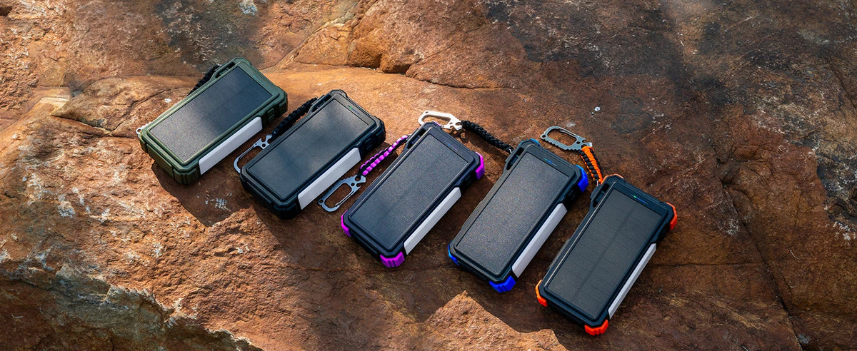 Solar Power Bank 20000mAh Built In Cables Wireless Charger