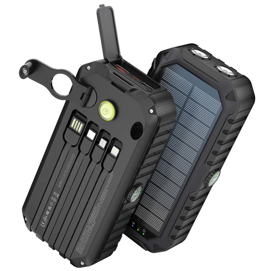 40,000mAh Solar Power Bank With Hand Crank And USB-C Fast Charging