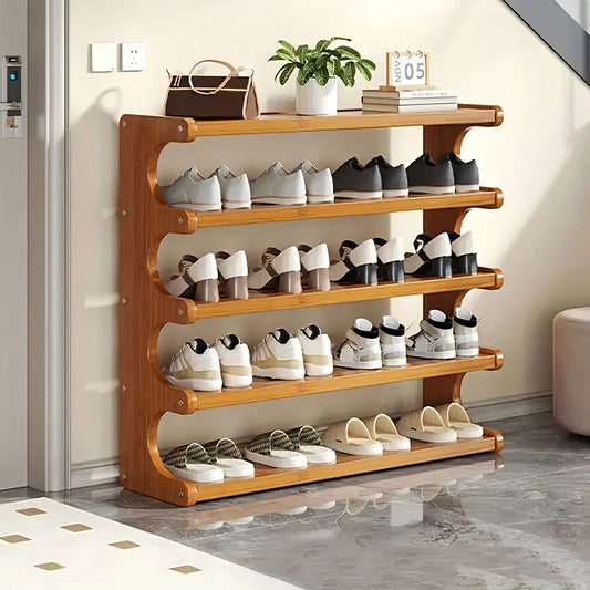 Wood Grain Shoe Rack, Multi Layer Storage, Space Saving Design