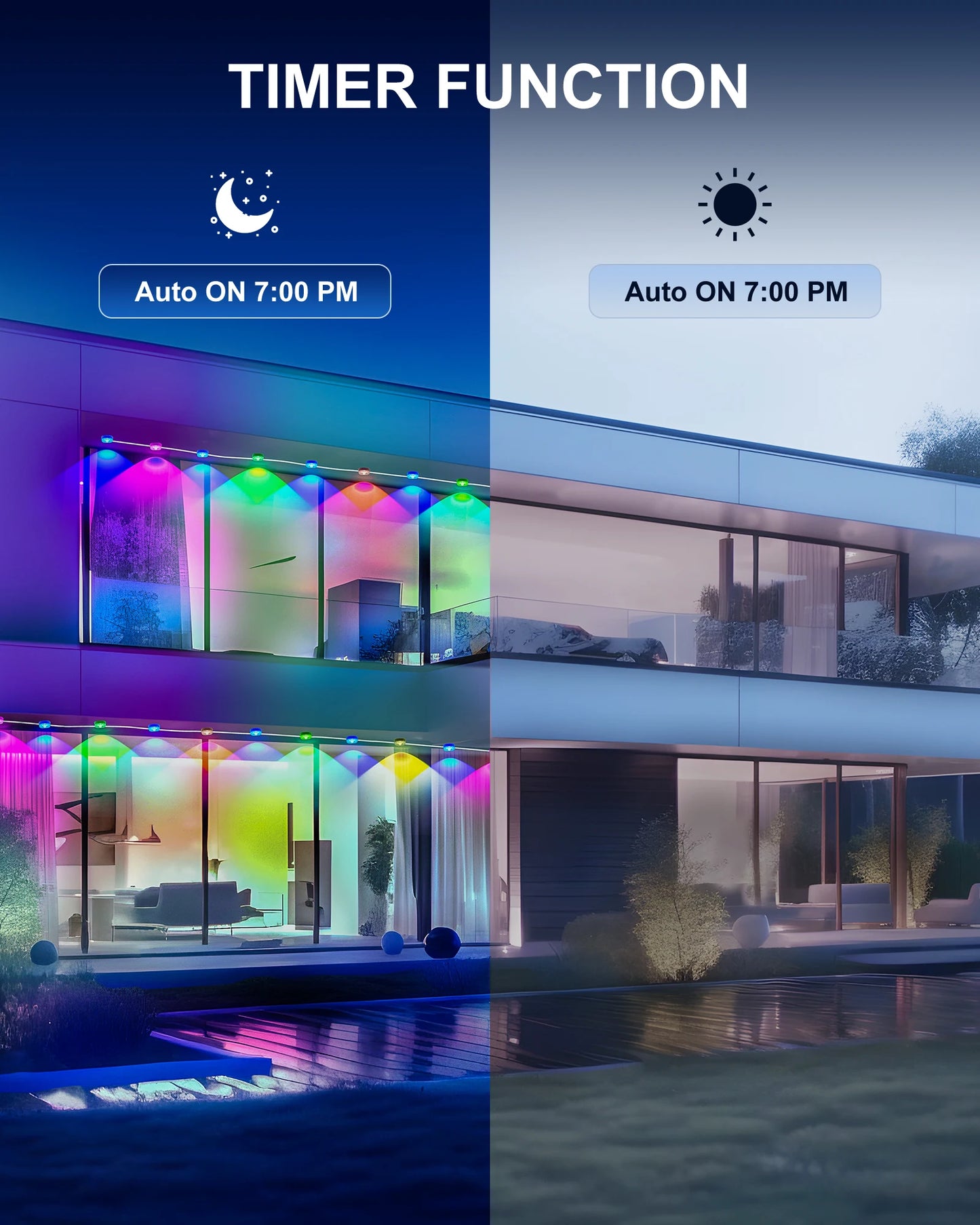 Aiopp RGBIC Outdoor Lights IP67 Waterproof With 60 90 LEDs