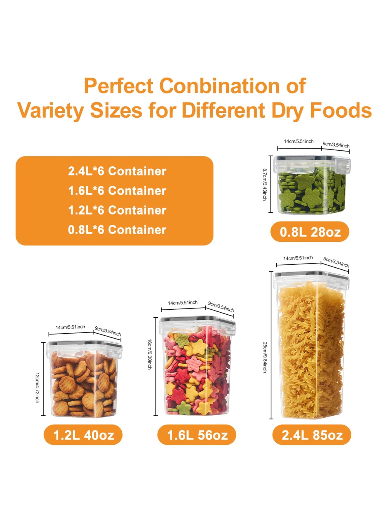 Sealed Food Storage Containers With Lids Labeled For Pantry