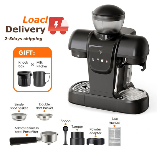 Capadeli 19 Bar 3 In 1 Espresso Machine With Grinder