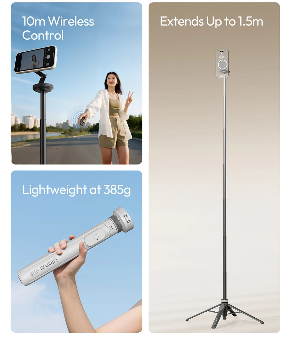 Ulanzi MT85 Automatic Phone Tripod With MagSafe Dual 10m Wireless