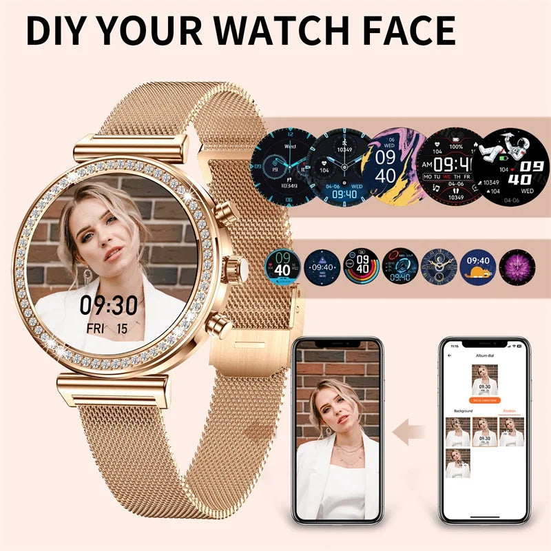 INNOFOVO Ladies Smartwatch With Calls And Messages Compatible iPhone Android