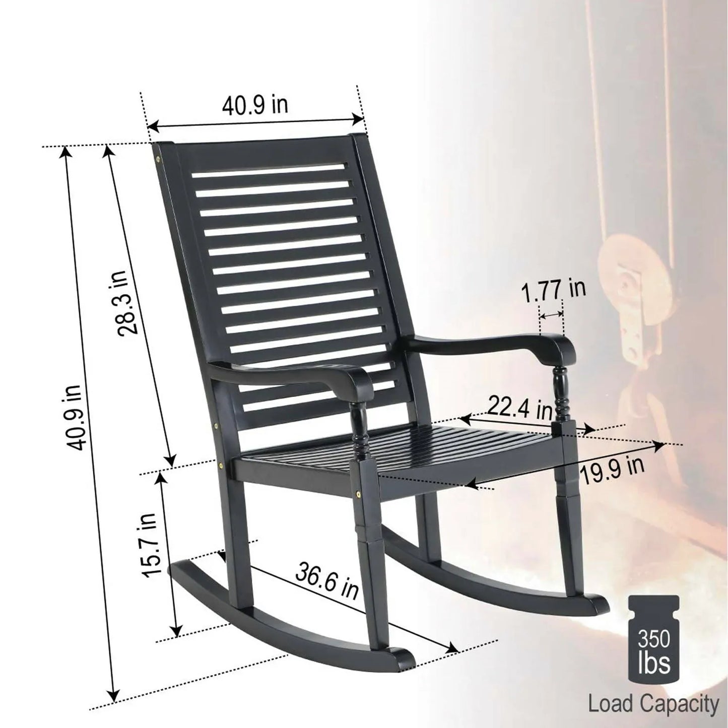 Outdoor Acacia Wood Rocking Chairs For Deck Balcony Patio