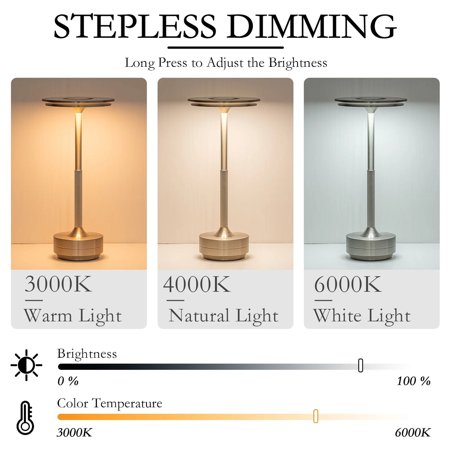 KFV Rechargeable Wireless Table Lamp LED Touch Sensor Night Light