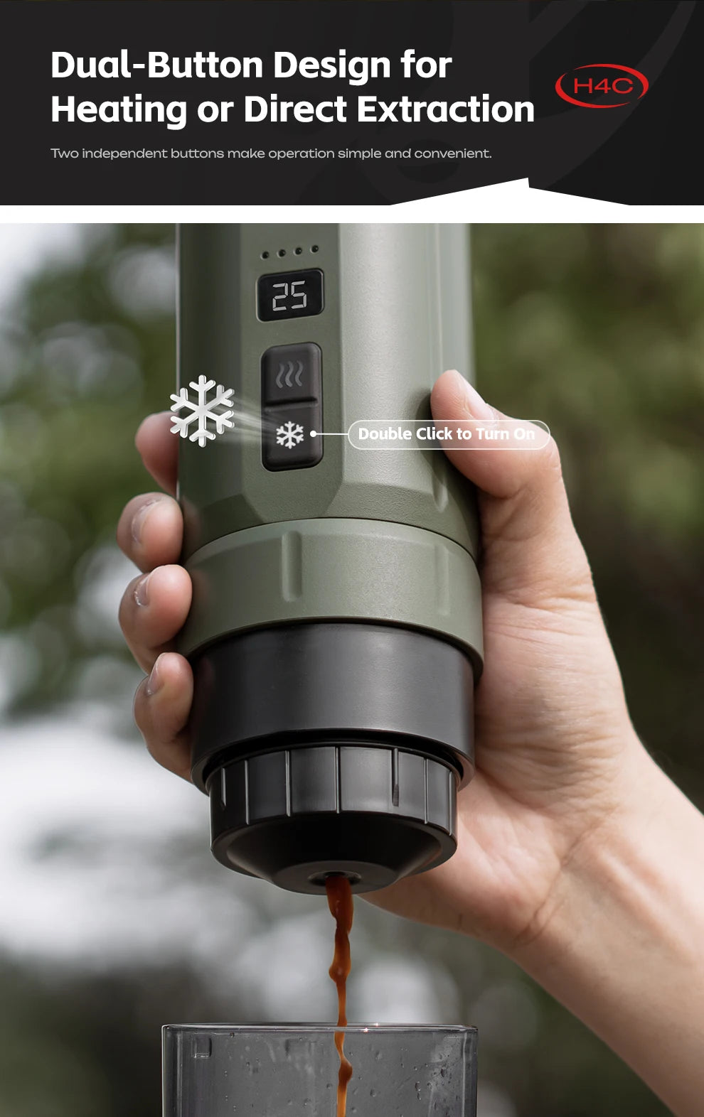HiBREW H4C Portable Espresso Machine 3in1 Travel Coffee Maker 7500mAh Battery
