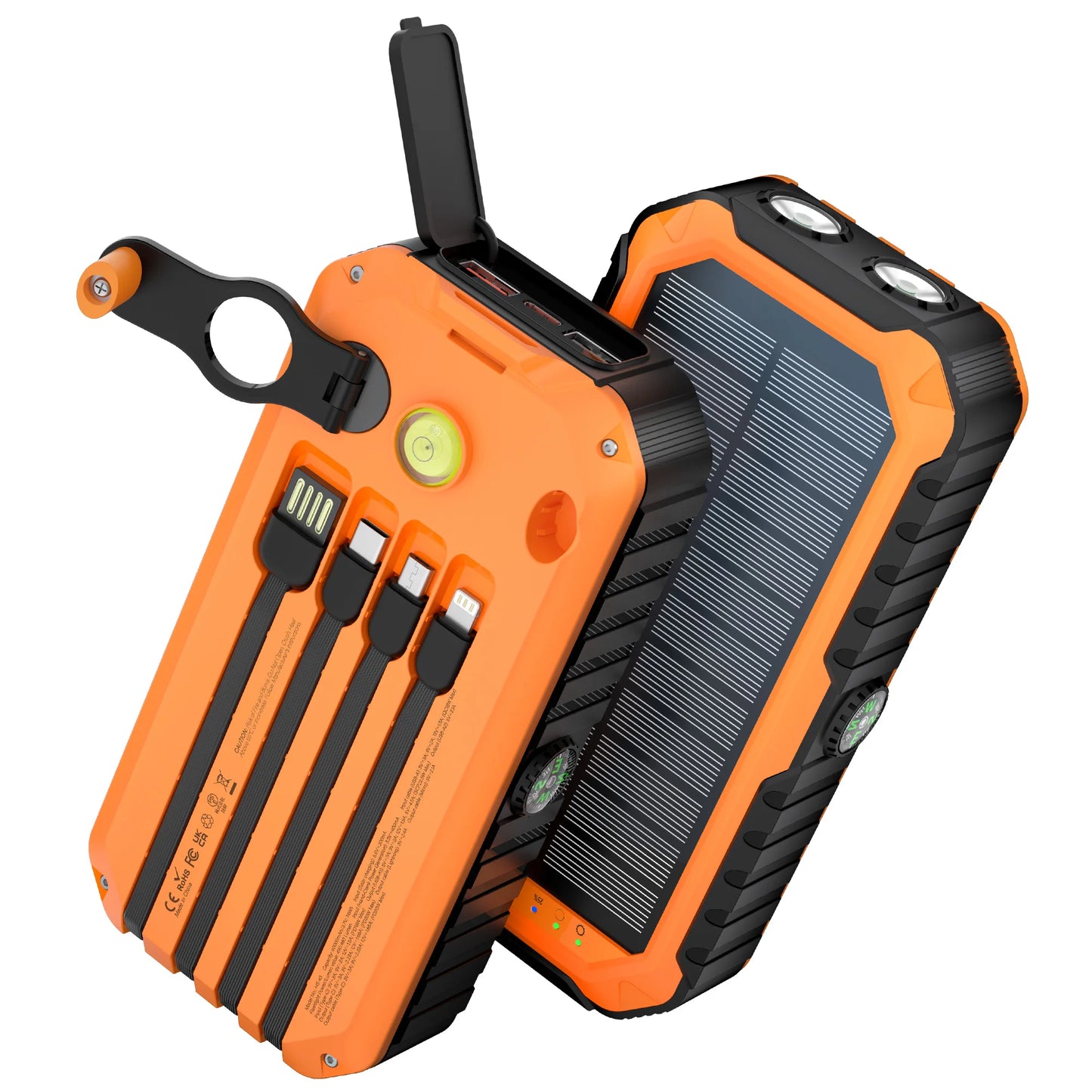 40,000mAh Solar Power Bank With Hand Crank And USB-C Fast Charging