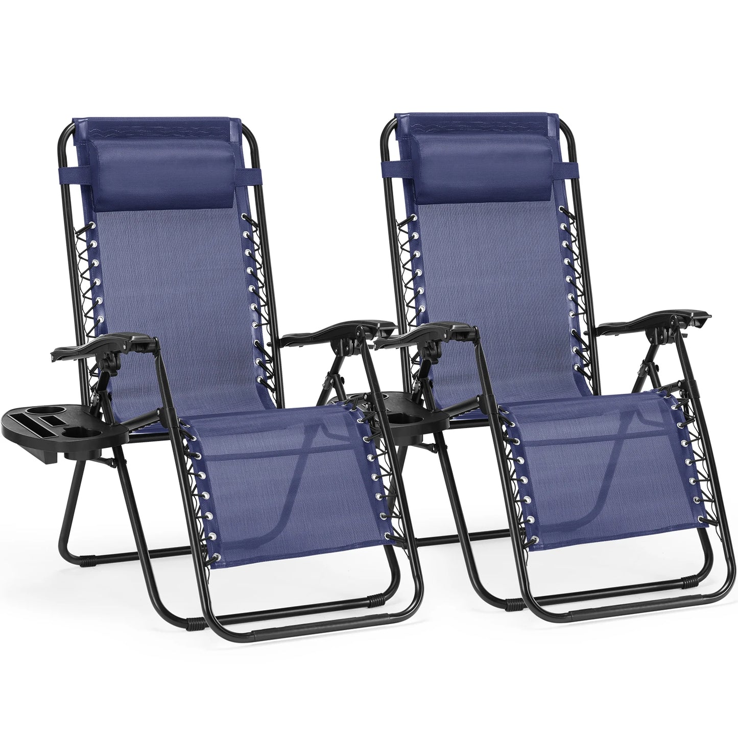 JHK Zero Gravity Portable Recliner Outdoor Patio Lounge Cup Holder
