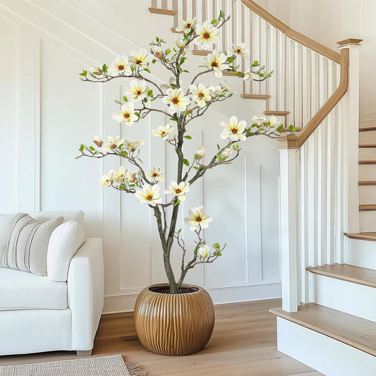 Artificial Magnolia Plant With LED Lights Outdoor Decor