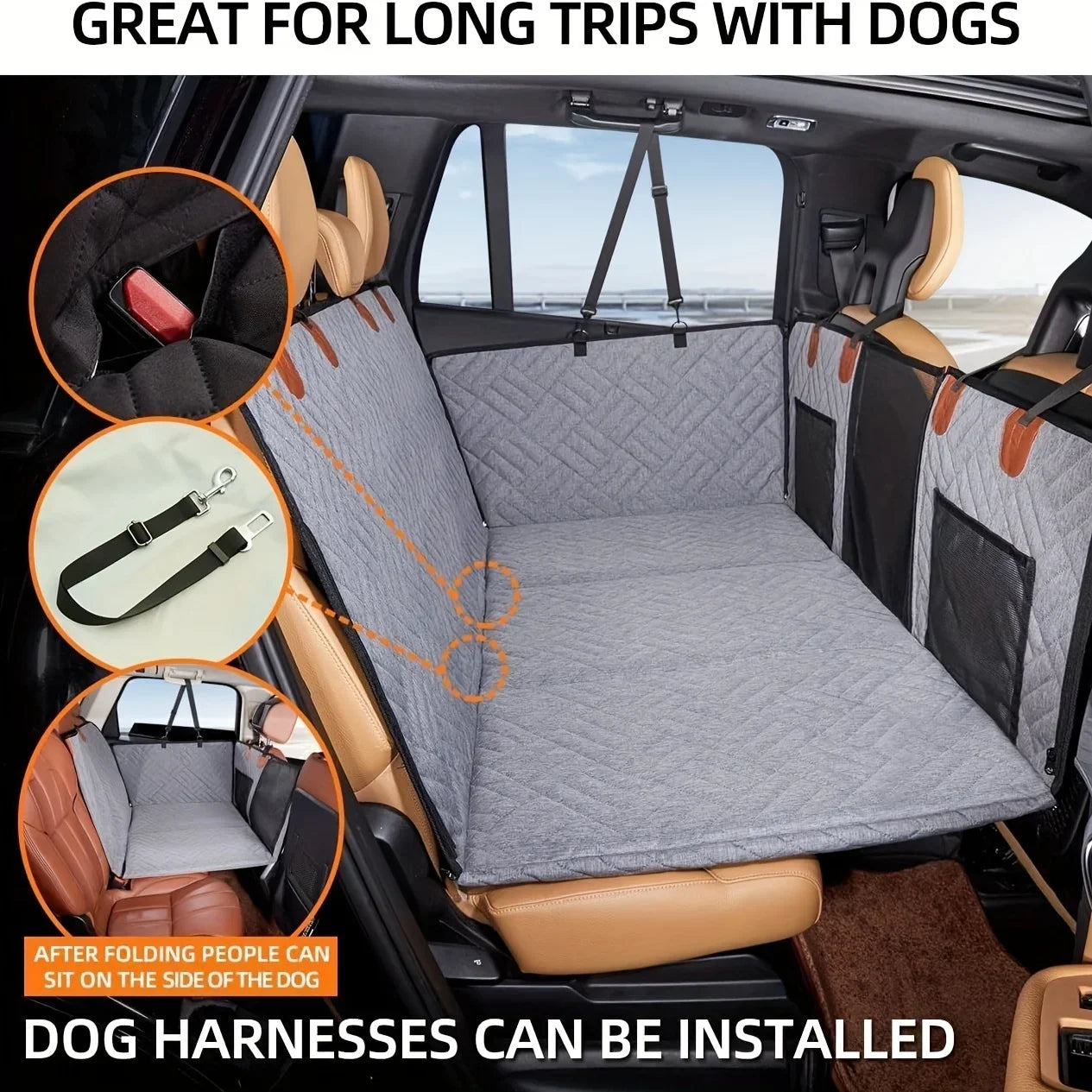 Hammock Style Portable Back Seat Cover Waterproof Anti Slip Dogs