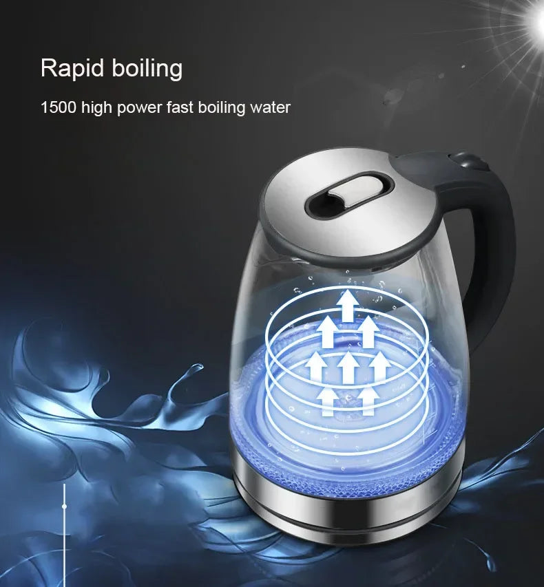 Diamri Electric Glass Kettle Cordless Led Indicator Auto Shut-Off