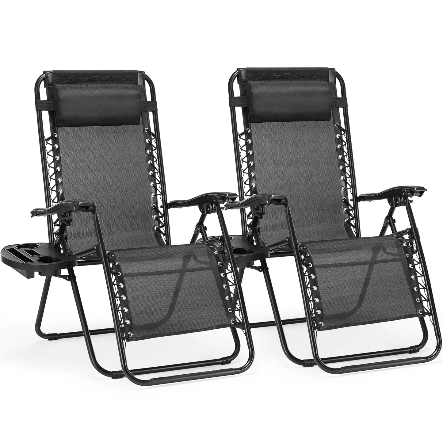 JHK Zero Gravity Portable Recliner Outdoor Patio Lounge Cup Holder