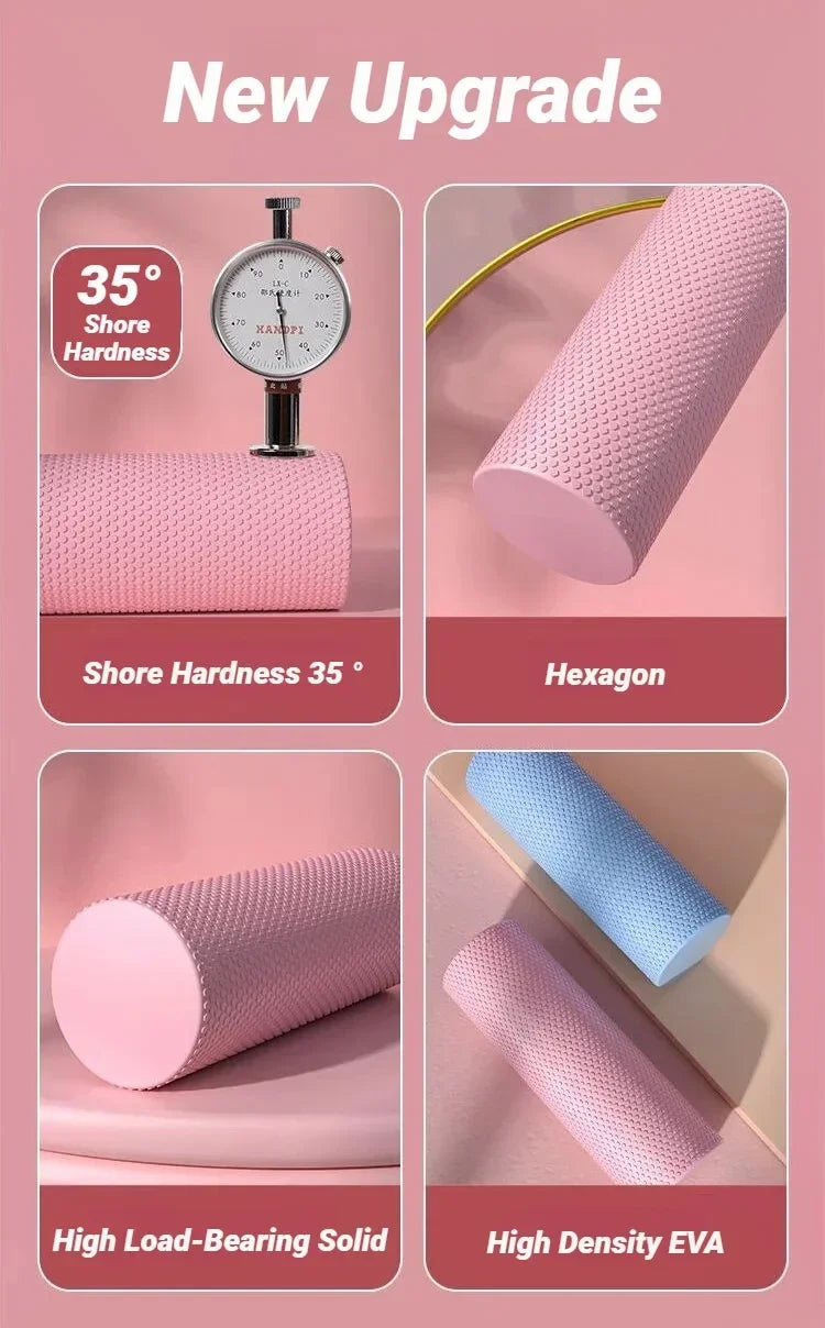 Hexagonal EVA Foam Yoga Roller With 3D Massage Nodes
