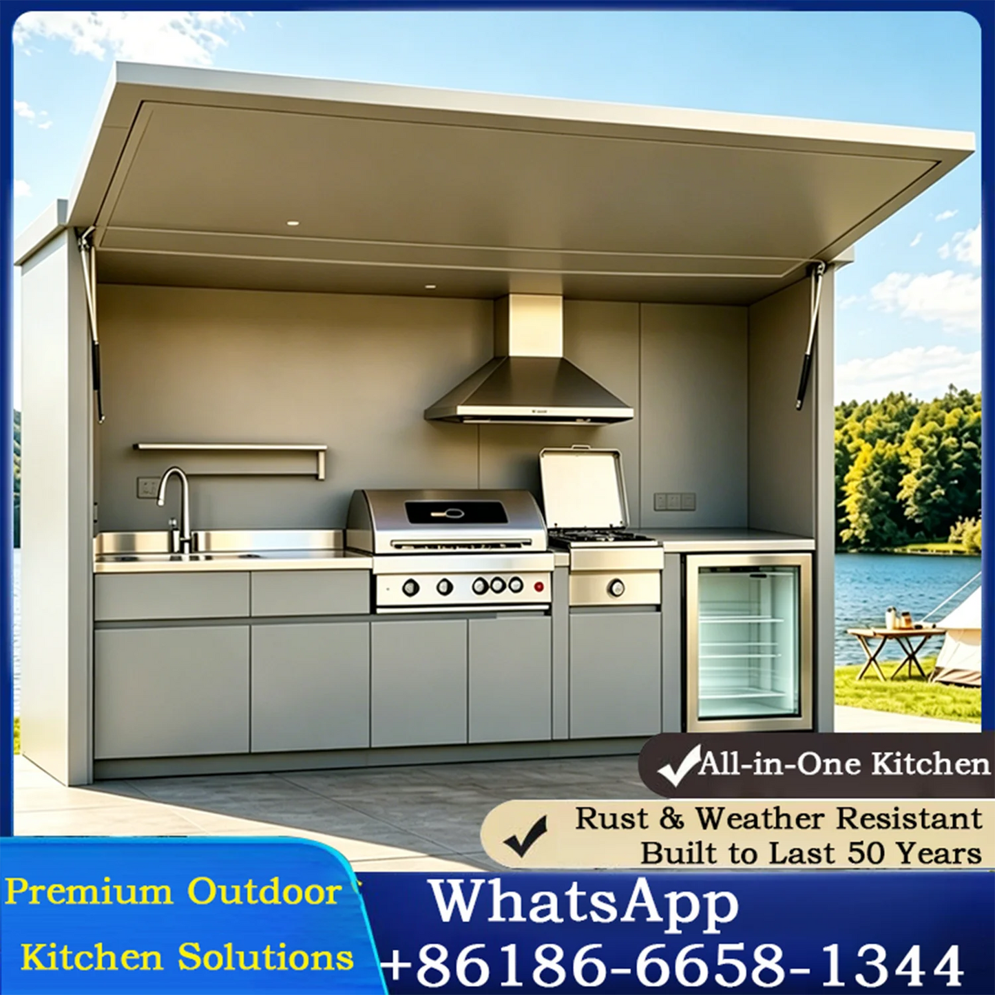 Outdoor Kitchen Cabinet 304 Stainless Steel Fully Equipped