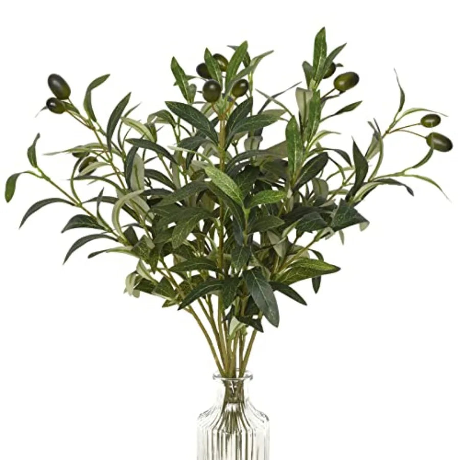 Artificial Lighted Olive Branches With Realistic Olives Greenery Stems Decor