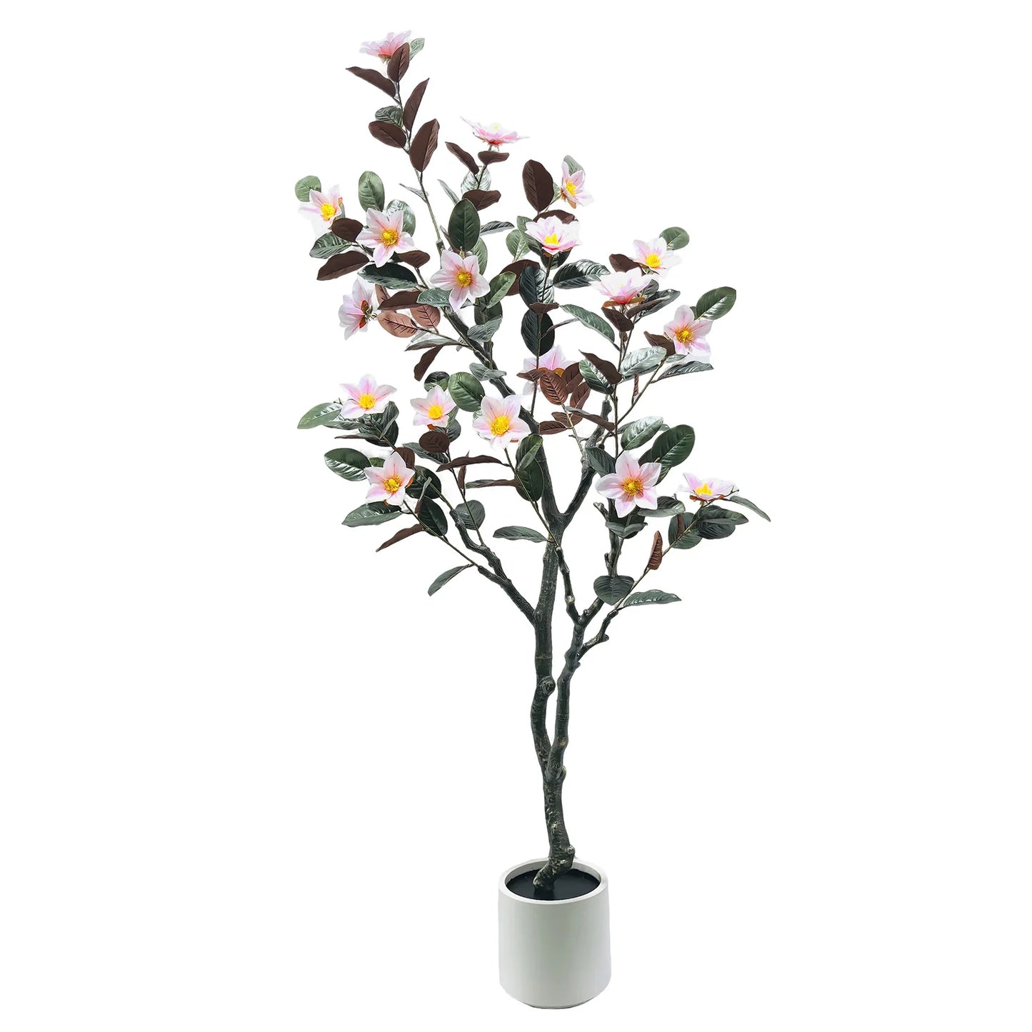 HiMISS Artificial Magnolia Tree Realistic Faux Plant Indoor Outdoor Decor